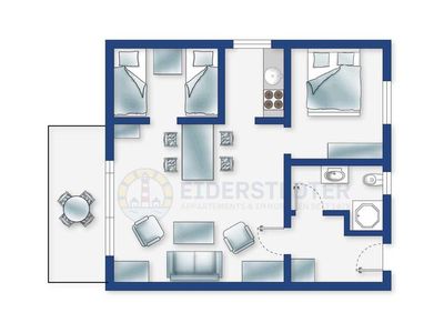 Ferienwohnung für 4 Personen (48 m²) in St. Peter-Ording 6/10