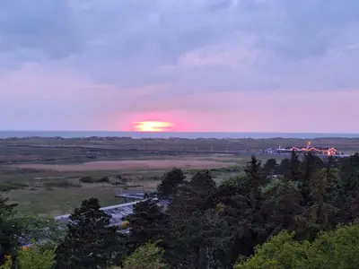 Sonnenuntergang mit Blick zur Seebrücke