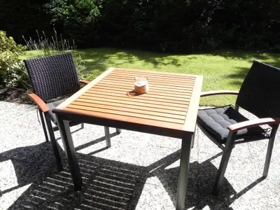 Terrasse vom Wohnzimmer gesehen