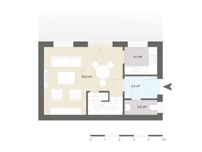 Grundrisss EG mit Terrasse