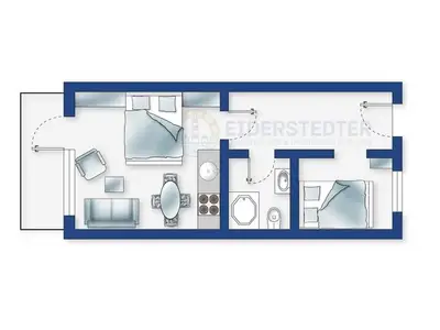 Ferienwohnung für 3 Personen (42 m²) in St. Peter-Ording 5/10