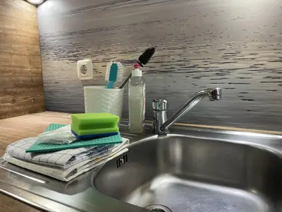 Auch der Abwasch muss nicht warten.