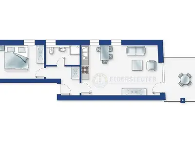 Ferienwohnung für 2 Personen (50 m²) in St. Peter-Ording 3/10