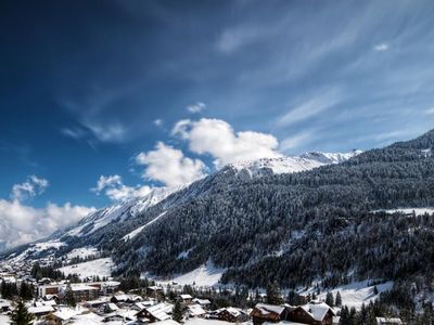 Winterlicher Ausblick von unserer Terrasse