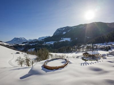 Appartementhaus Wanishof Thiersee Ausblick Winter