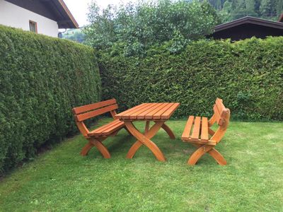 Garden sitting area with BBQ facilities