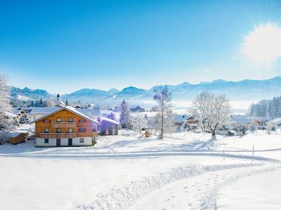 Tolle Aussicht im verschneiten Ofterschwang