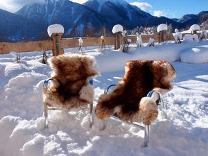 Almflair Chalet Thiersee - Terrasse im Winter