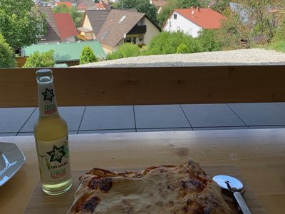 Terrasse groß Pizza