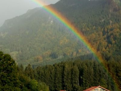 Regenbogen Blick aus FeWo Grünten