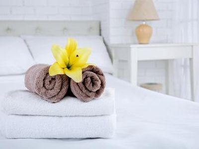 Handtücher und Bettwäsche inklusive