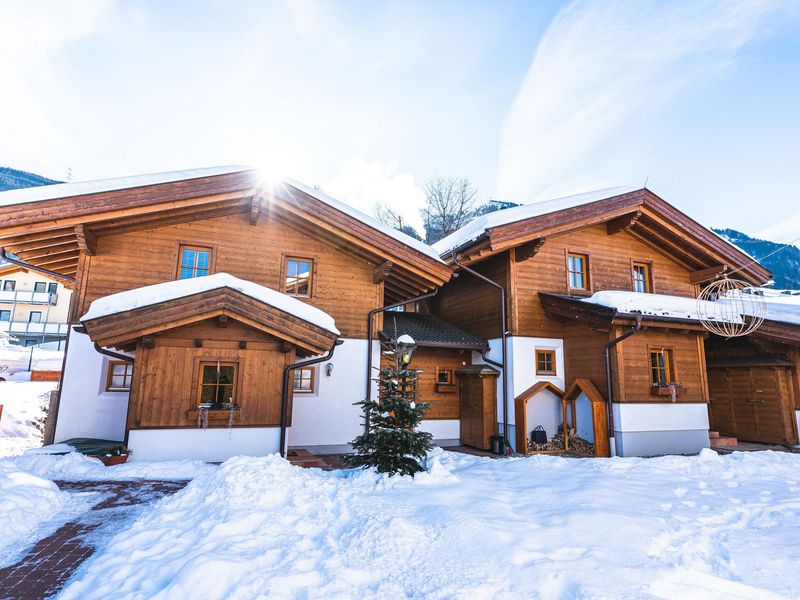 Dorfchalets im Winter