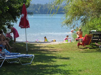 Unser Strand mit flachem Seezugang