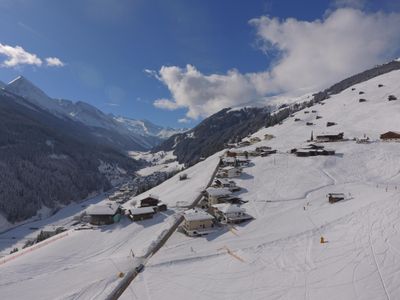 Luftaufnahme zum Hintertuxer Gletscher