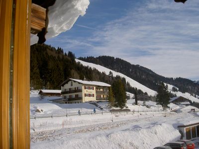 Blick vom Balkon im Winter