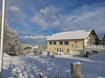 Gästehaus Hebalm Winter außen