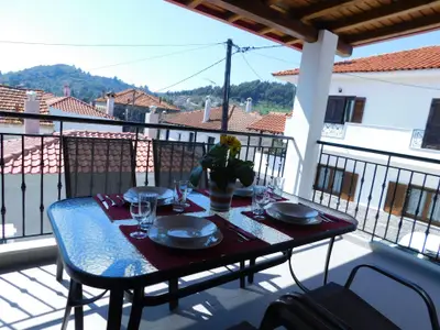 Balkon. Blick vom Balkon erste Etage