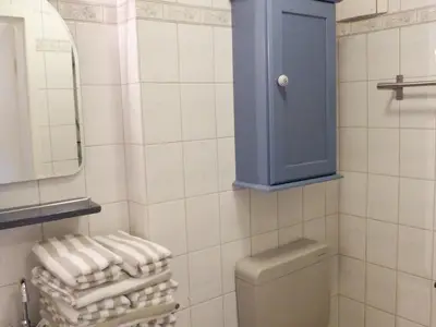Badezimmer in der Ferienwohnun Brombelbei in Süddorf auf Amrum