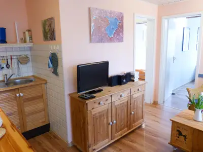 Wohnzimmer in der Ferienwohnun Brombelbei in Süddorf auf Amrum