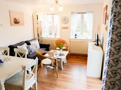 Wohnzimmer in der Ferienwohnung Hopelfask in Süddorf auf Amrum