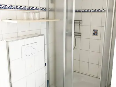 Badezimmer im Bungalow Frisia 2 in Norddorf auf Amrum