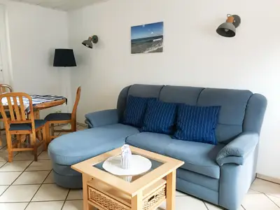 Wohnzimmer im Bungalow Frisia 2 in Norddorf auf Amrum