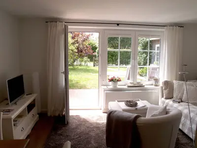 Wohnzimmer der Ferienwohnung Düne in Norddorf auf Amrum