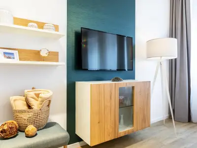 Wohn-/Schlafbereich mit Flatscreen-TV