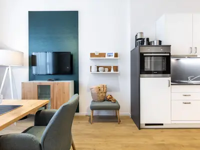 Wohn-/Schlafbereich mit Flatscreen-TV