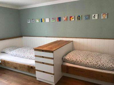 Schlafzimmer 2 mit 2 Einzelbetten
1mx2m und 1,40mx2m
dieses Zimmer ist gegen Aufpreis zu 3. nutzbar