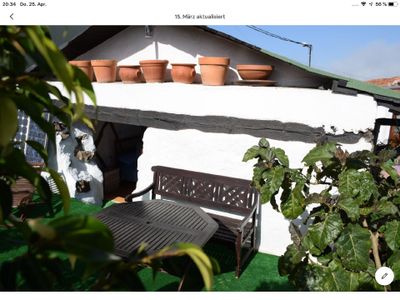 Terrasse. Terrasse mit Blick auf das Meer und den Teide