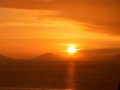 Der Sonnenuntergang vom Haus
