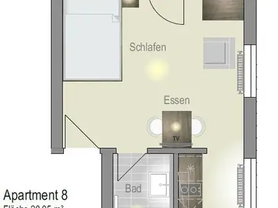 Ferienwohnung für 2 Personen (28 m²) in Igersheim 7/7