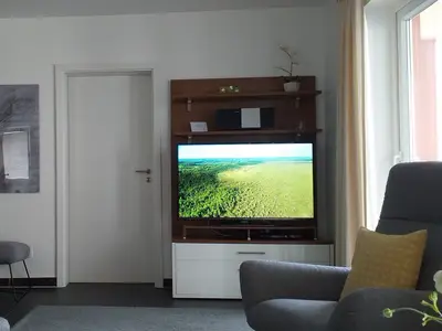 Wohn-Essbereich mit Flatscreen-TV