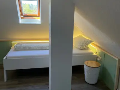 Grasgrün - moderner, heller Spitzboden