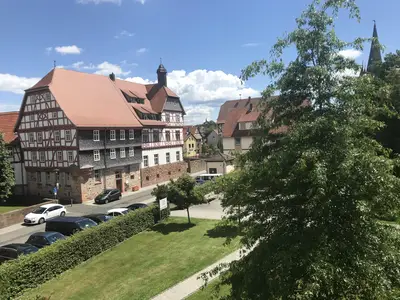 Blick auf die Nachbarhäuser