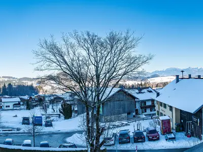 Blick vom Balkon im Winter