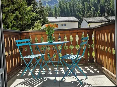 Balkon Aussicht Richtung Süd/Ost mit Blick auf die Berge