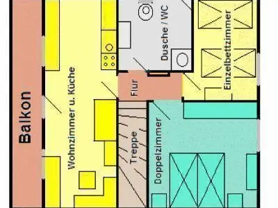 Grundriss unserer Ferienwohnung
