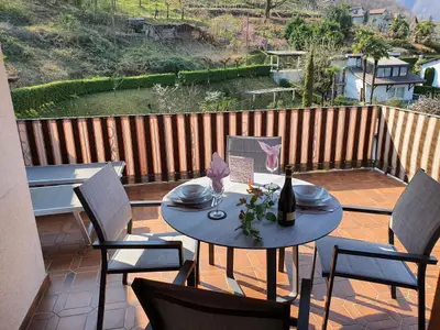 Essplatz auf Terrasse