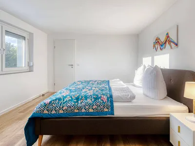 Ferienwohnung Lakeside House Blick in das Schlafzimmer