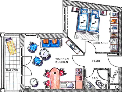 Ferienwohnung für 2 Personen (45 m²) in Norderney 6/7