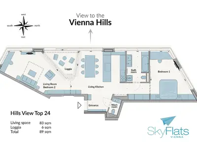 Skyflats Vienna Hills View Wohnzimmer