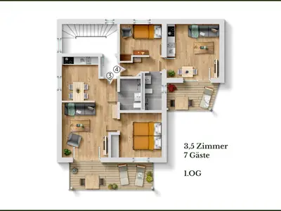 Grundriss Beletage 1 OG