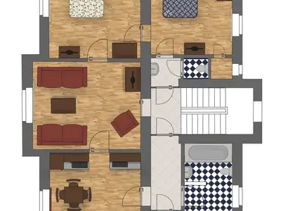 Grundriss Appartement Hochparterre