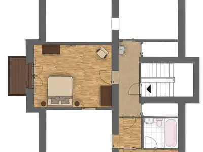 Grundriss Appartement Beletage 2. OG