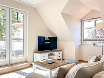 Blick zum TV im Wohnbereich