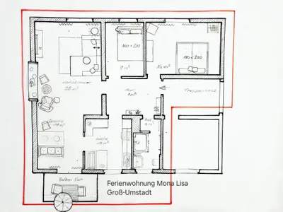 Mona Lisa-Grundriss der Wohnung