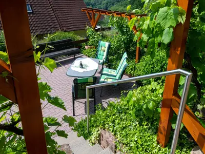 Fewo Hauk-Gartenterrasse von oben