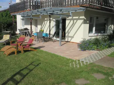 Ferienwohnung Obstgarten, Terrasse/Eingang